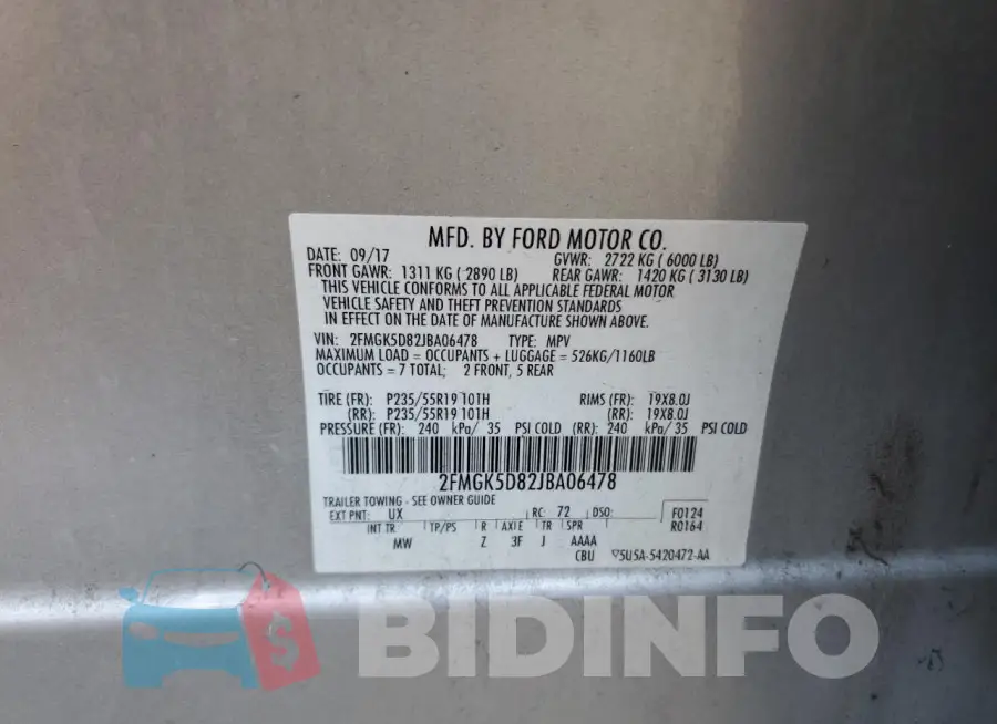 2FMGK5D82JBA06478 Photo# 12