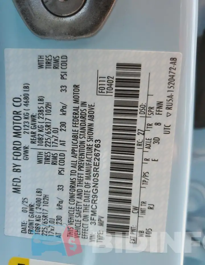 3FMCR9GN0SRE26763 Photo# 13