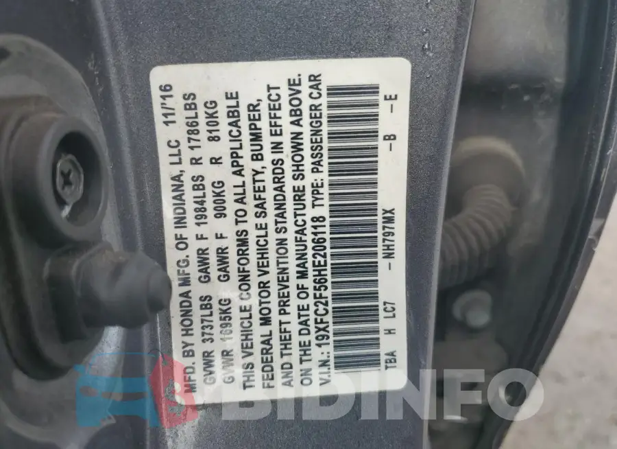 19XFC2F56HE206118 Photo# 12