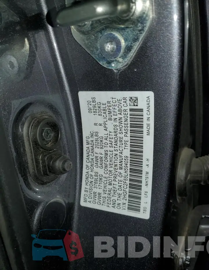 2HGFC2F65LH594059 Photo# 12