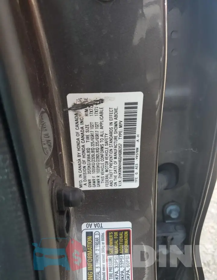 2HKRM4H46GH686357 Photo# 13