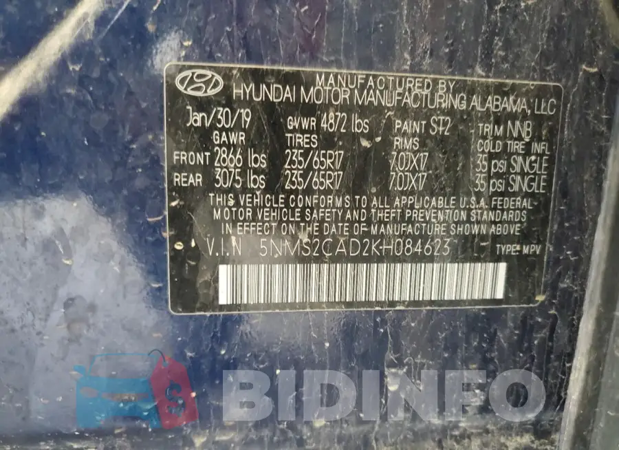 5NMS2CAD2KH084623 Photo# 13