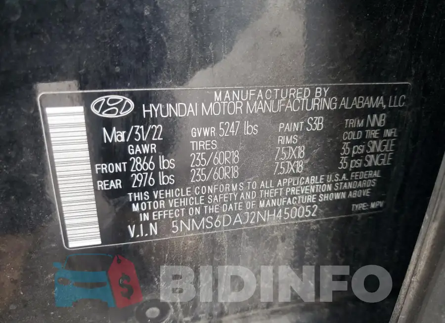 5NMS6DAJ2NH450052 Photo# 14