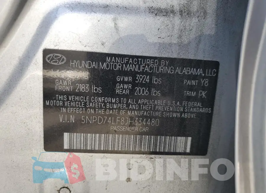5NPD74LF8JH334480 Photo# 12
