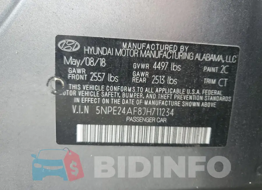 5NPE24AF8JH711234 Photo# 12