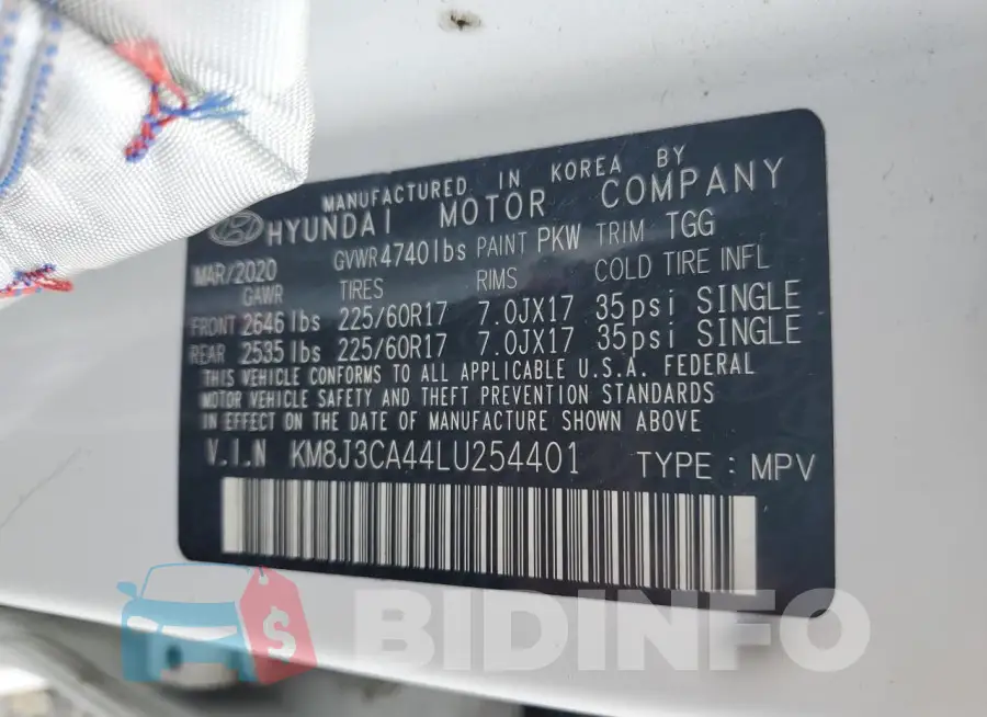 KM8J3CA44LU254401 Photo# 13
