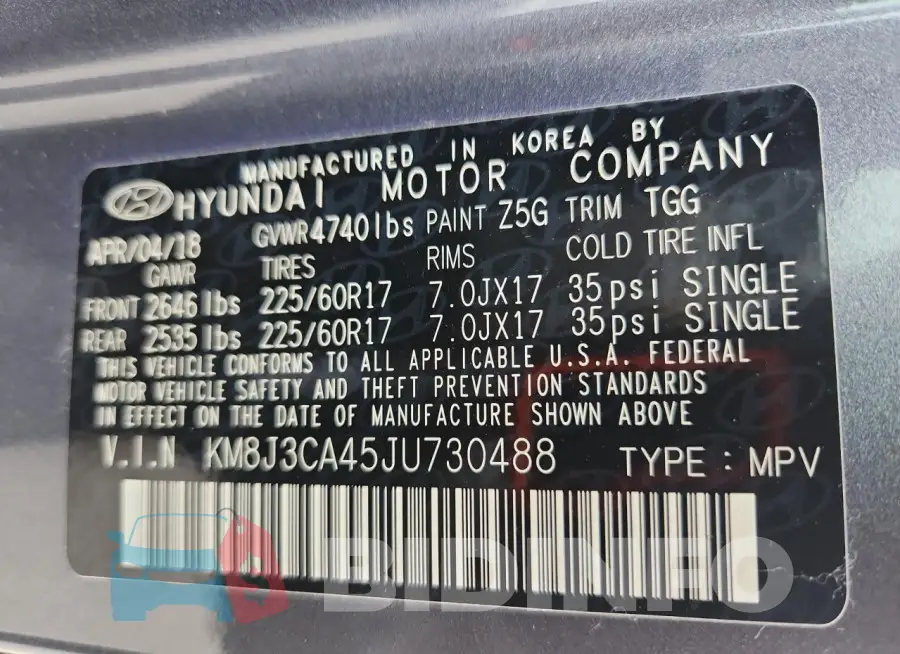 KM8J3CA45JU730488 Photo# 12