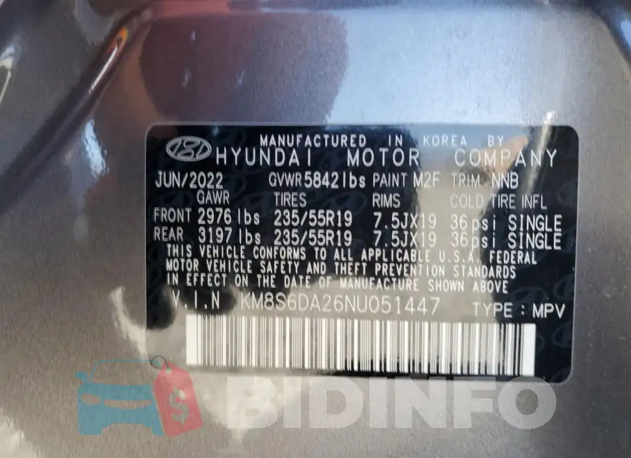 KM8S6DA26NU051447 Photo# 14