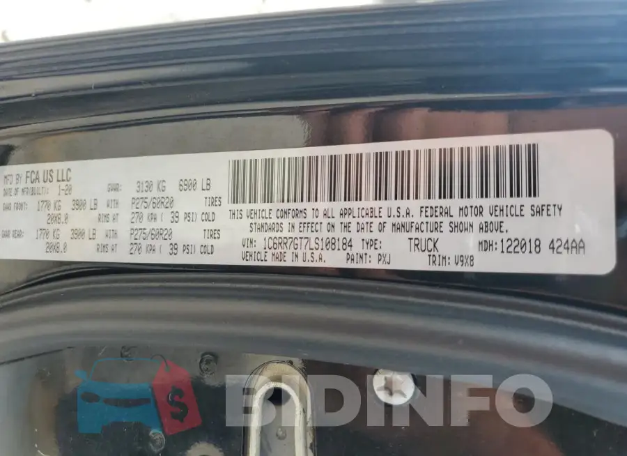 1C6RR7GT7LS108184 Photo# 12