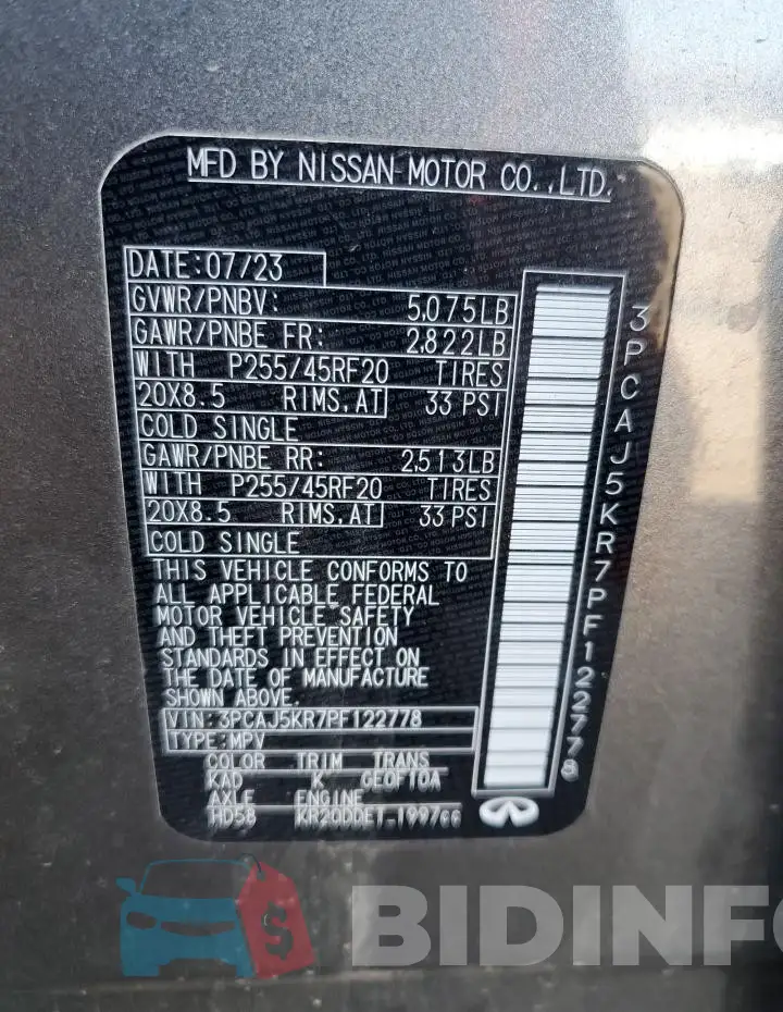 3PCAJ5KR7PF122778 Photo# 13