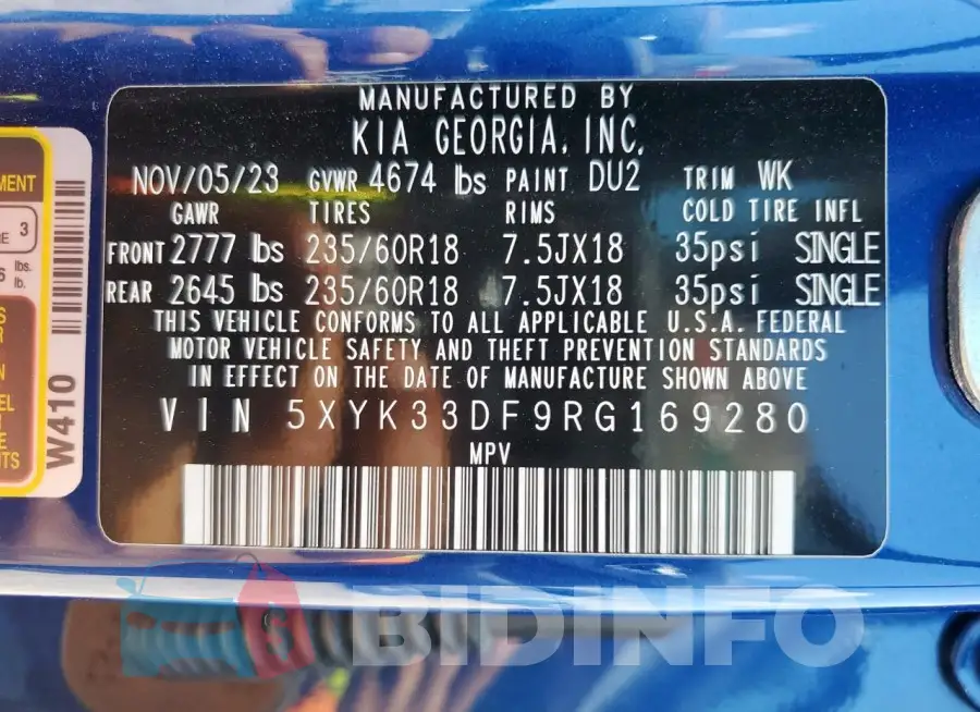 5XYK33DF9RG169280 Photo# 14