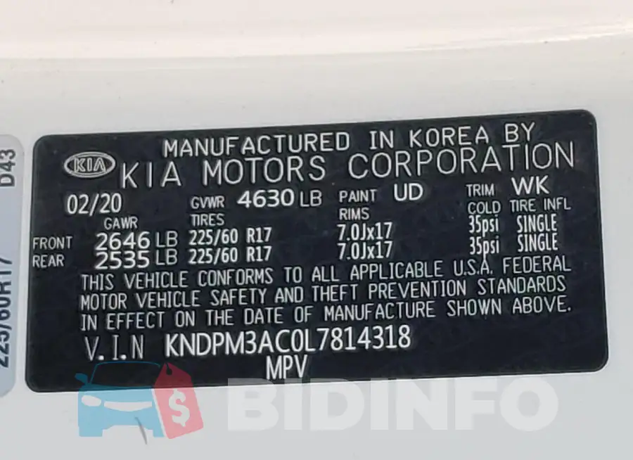 KNDPM3AC0L7814318 Photo# 13