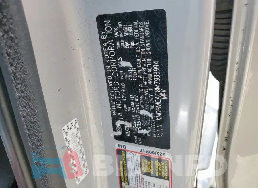 KNDPMCAC8M7933994 Photo# 12