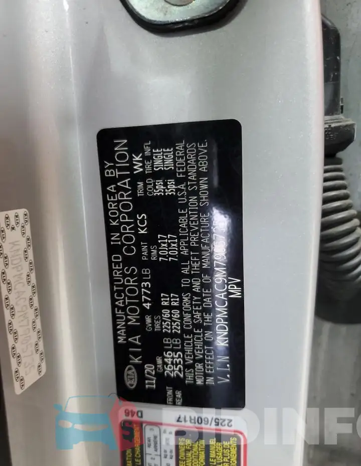 KNDPMCAC9M7905735 Photo# 13