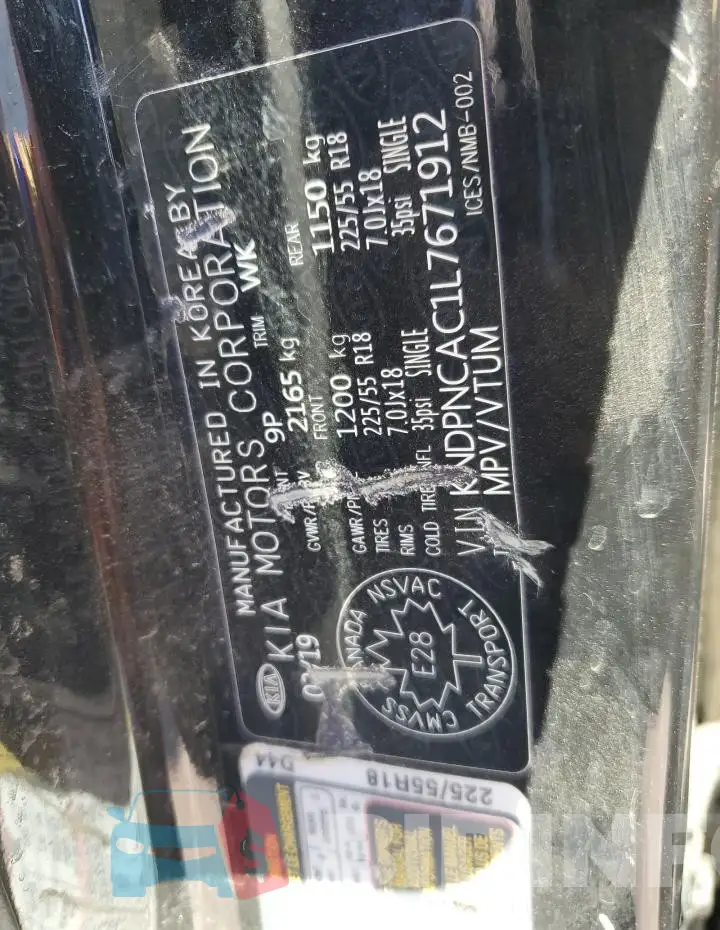 KNDPNCAC1L7671912 Photo# 14