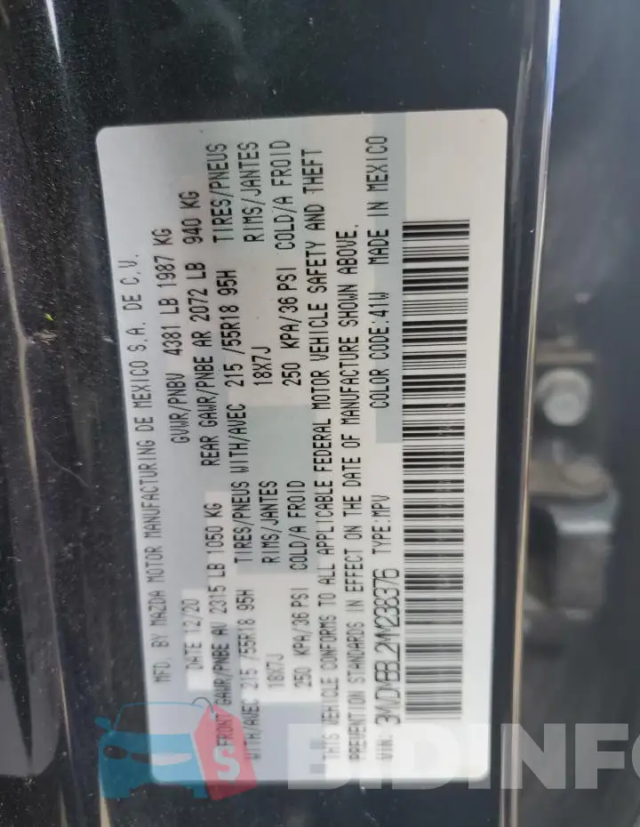 3MVDMBBL2MM238376 Photo# 12