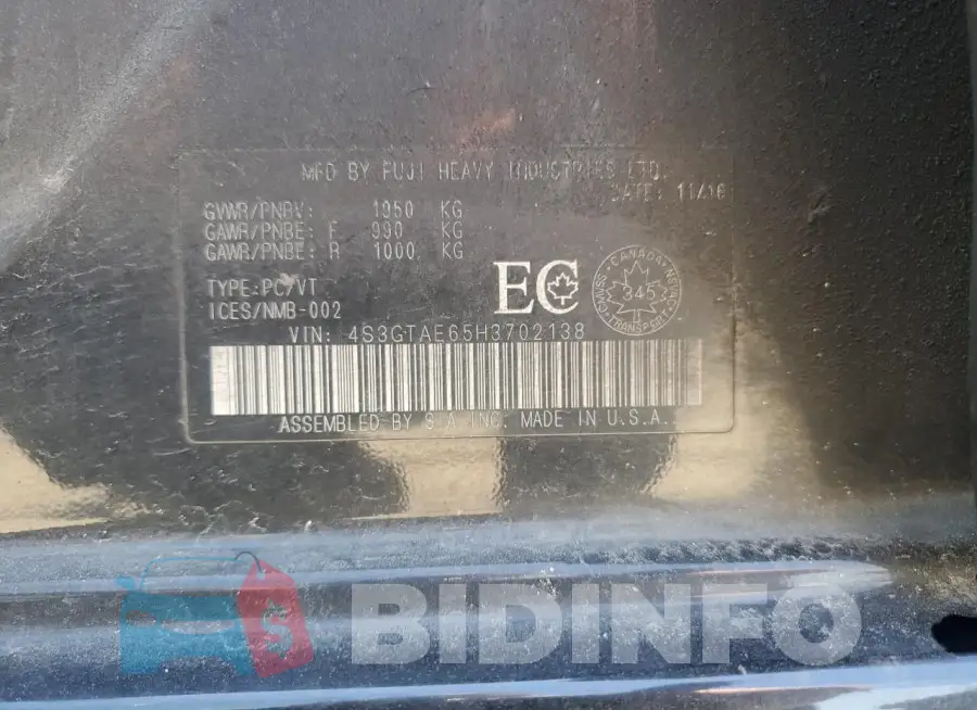 4S3GTAE65H3702138 Photo# 12