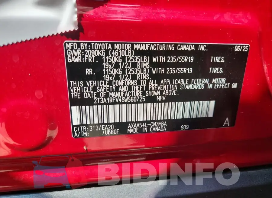 2T3A1RFV4SW560725 Photo# 13