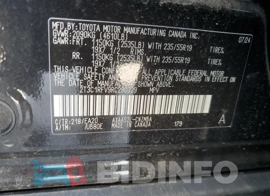 2T3C1RFV9RC290329 Photo# 13