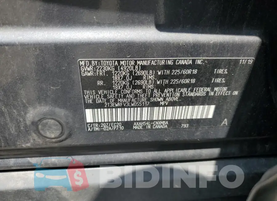 2T3EWRFV3LW055117 Photo# 12