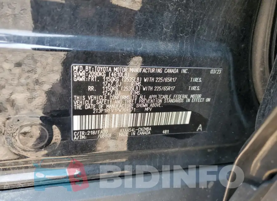 2T3P1RFV1PW364971 Photo# 12