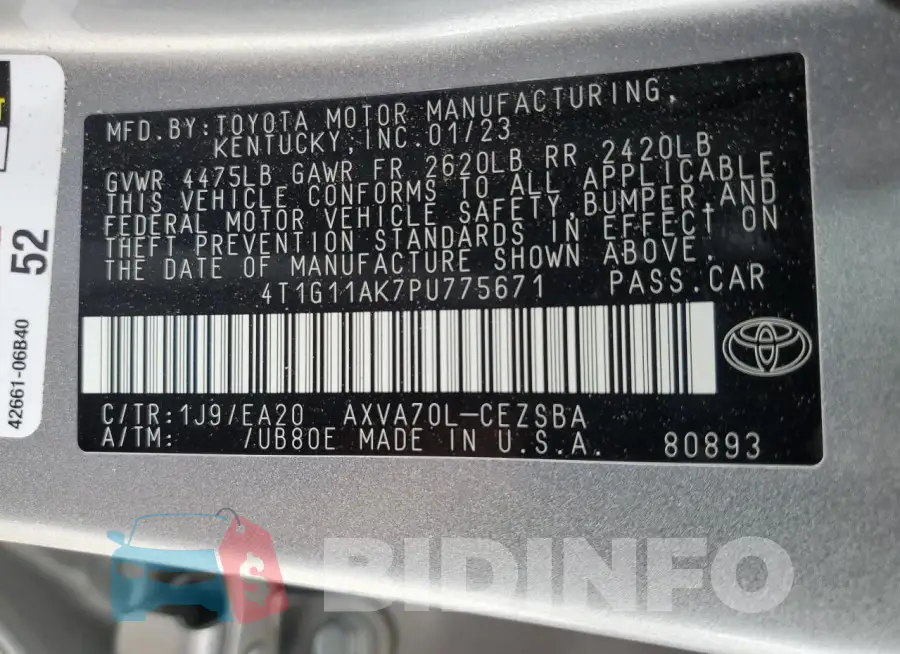 4T1G11AK7PU775671 Photo# 13