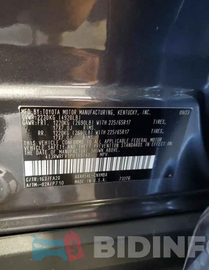 4T3RWRFV1PU109747 Photo# 13
