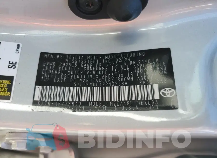 5YFB4MDE4RP137889 Photo# 12