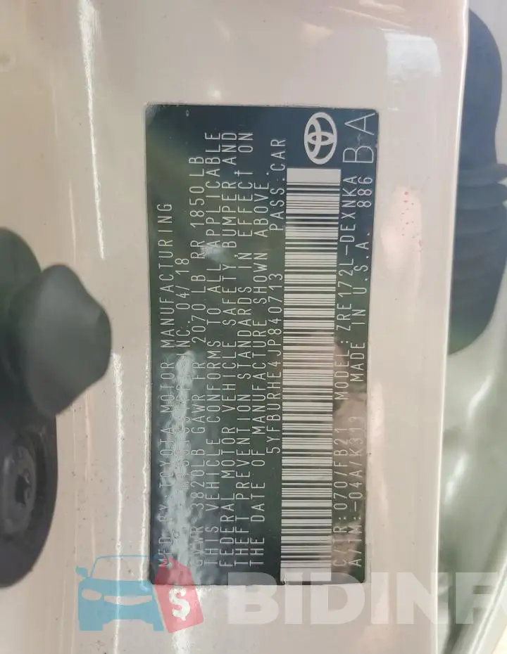 5YFBURHE4JP840713 Photo# 12