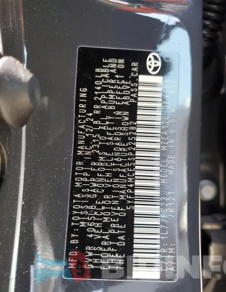 5YFP4MCE5SP225282 Photo# 13