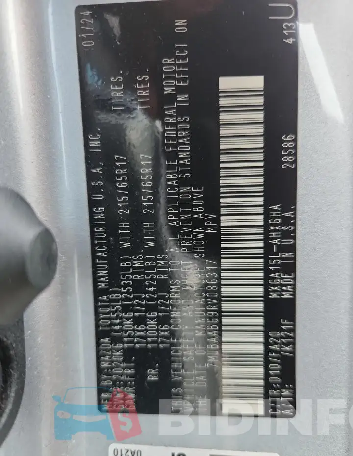 7MUBAABG9RV086317 Photo# 14