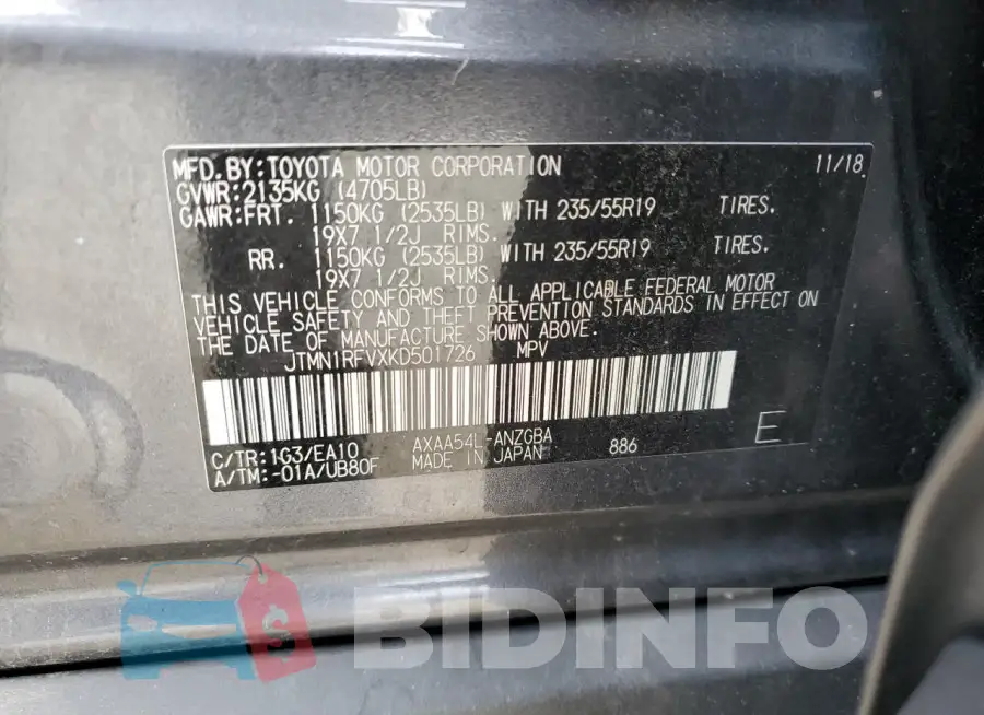 JTMN1RFVXKD501726 Photo# 13