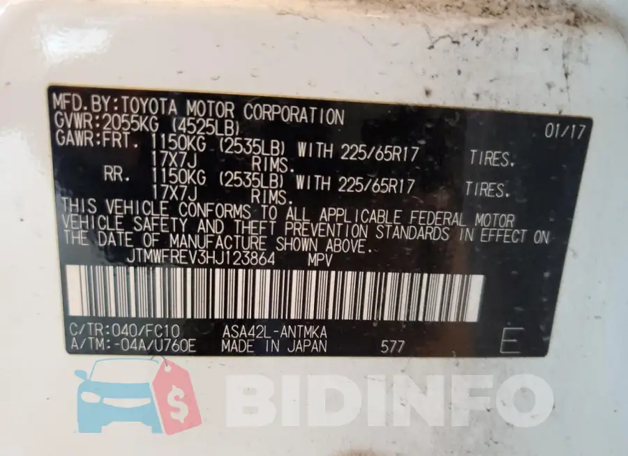JTMWFREV3HJ123864 Photo# 12