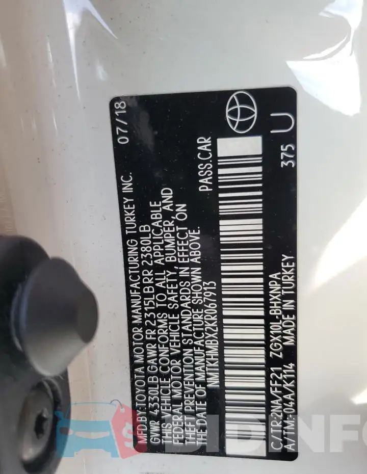 NMTKHMBX2KR067913 Photo# 13
