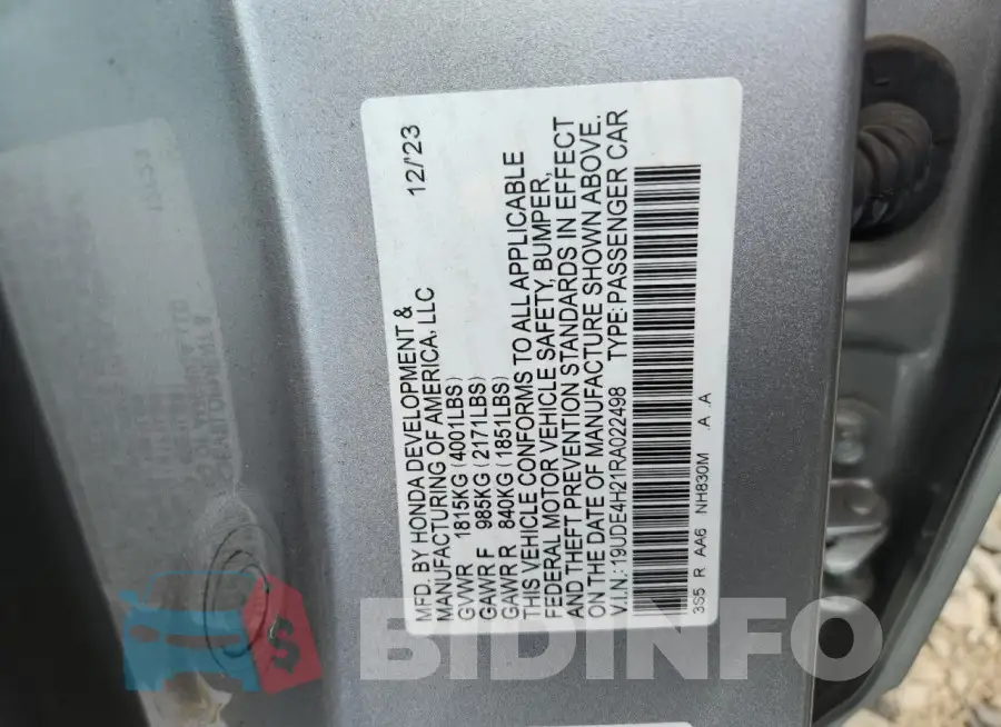 19UDE4H21RA022498 Photo# 13