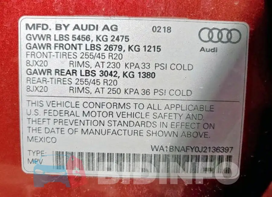 WA1BNAFY0J2136397 Photo# 14