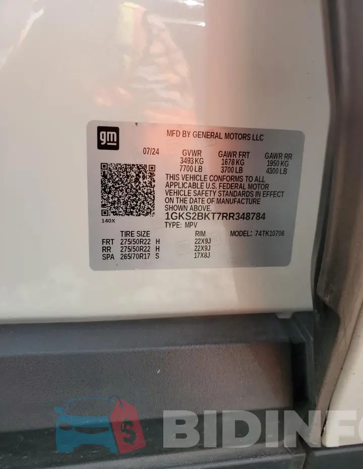 1GKS2BKT7RR348784 Photo# 13
