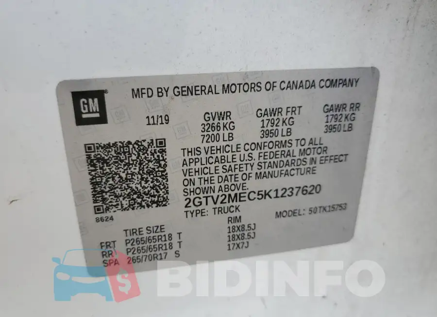 2GTV2MEC5K1237620 Photo# 13