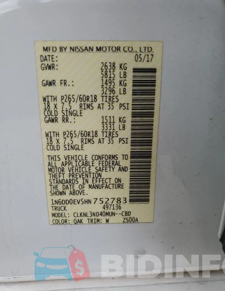 1N6DD0EV5HN752783 Photo# 12
