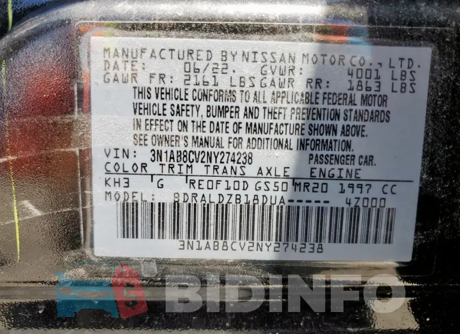 3N1AB8CV2NY274238 Photo# 12
