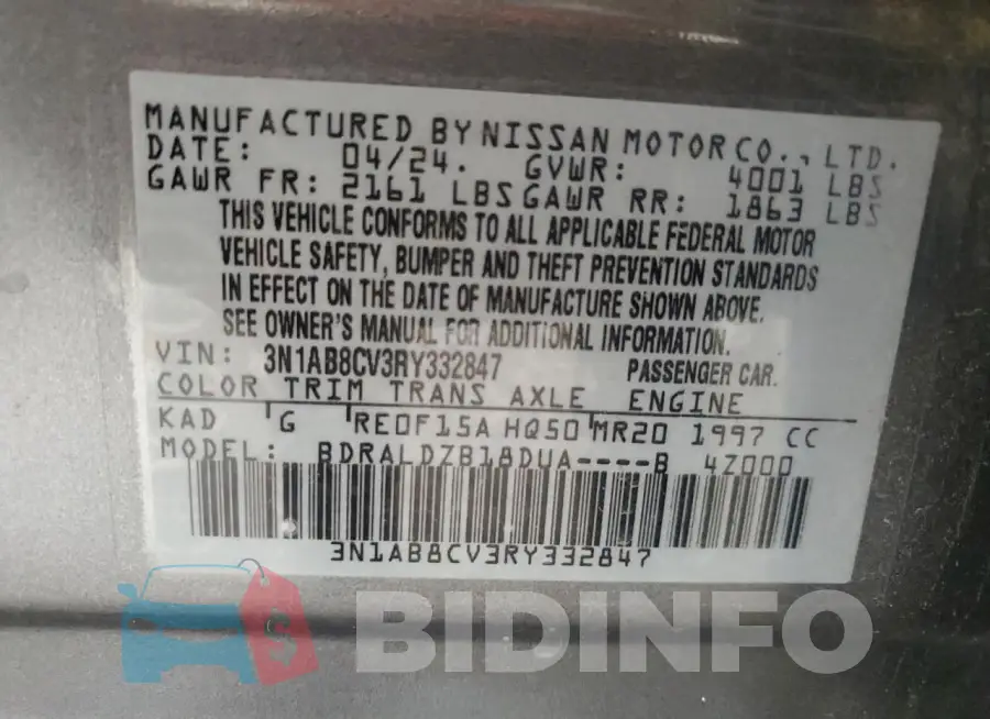 3N1AB8CV3RY332847 Photo# 12