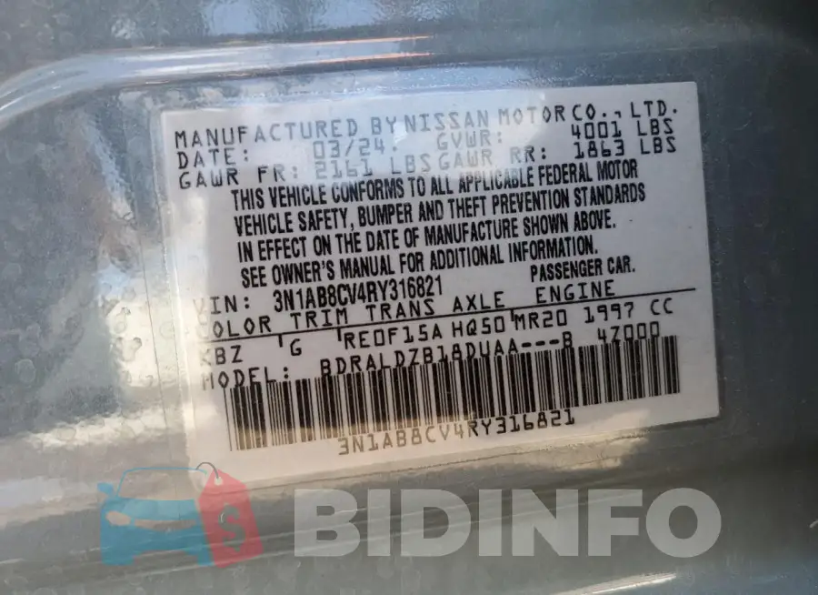 3N1AB8CV4RY316821 Photo# 13