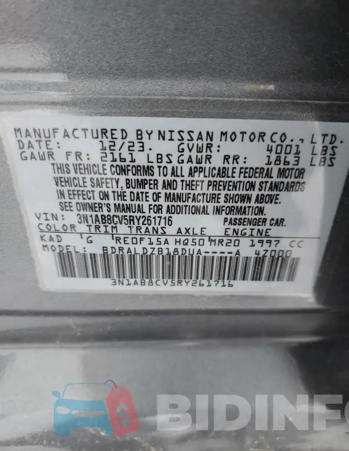 3N1AB8CV5RY261716 Photo# 12