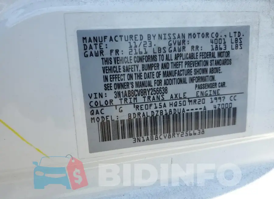 3N1AB8CV8RY256638 Photo# 13