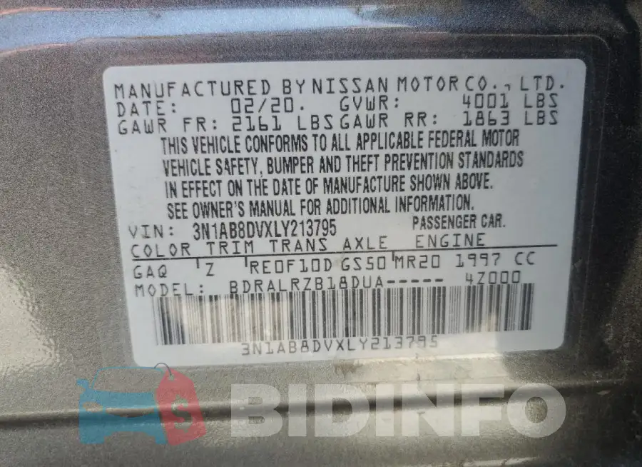 3N1AB8DVXLY213795 Photo# 13
