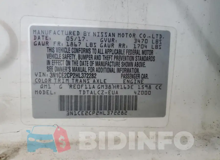 3N1CE2CP2HL372282 Photo# 12