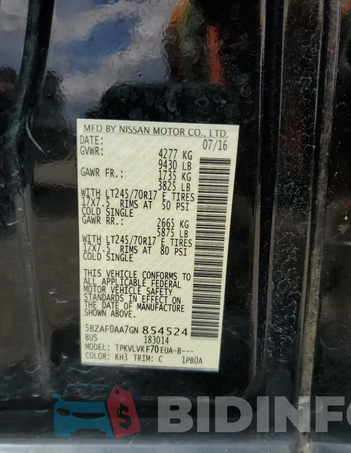 5BZAF0AA7GN854524 Photo# 13