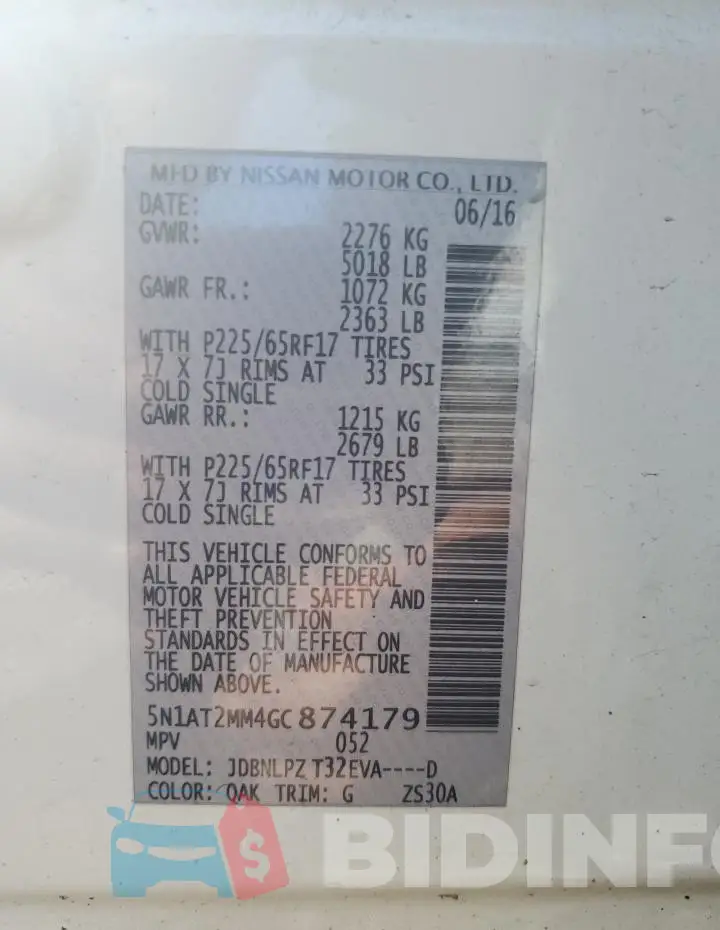 5N1AT2MM4GC874179 Photo# 13