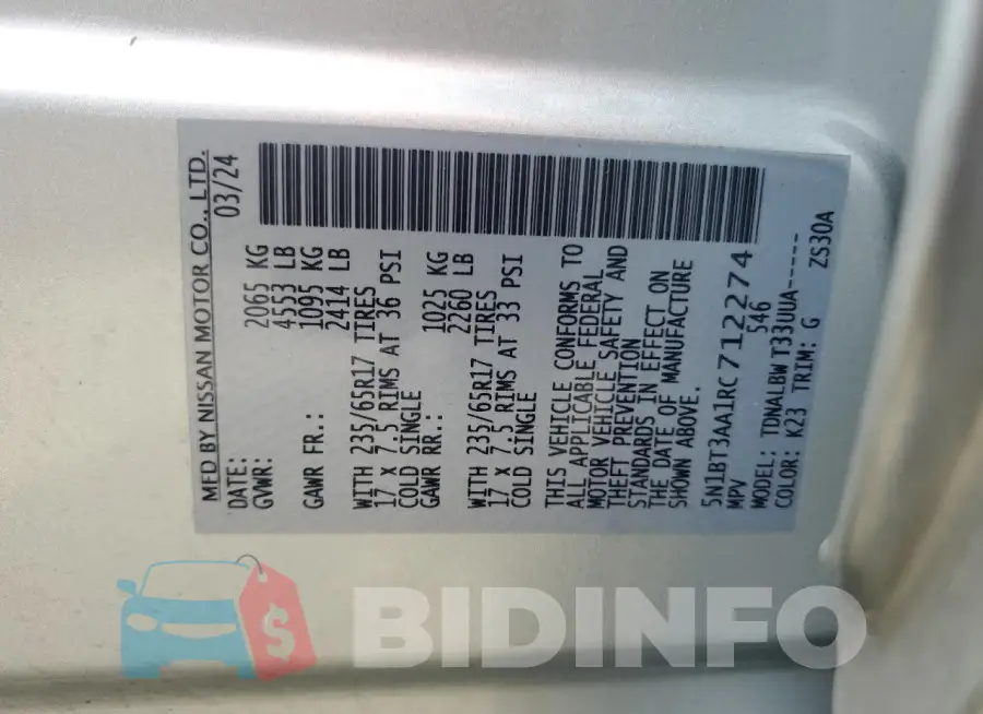 5N1BT3AA1RC712274 Photo# 13
