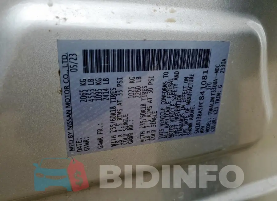 5N1BT3BA5PC841081 Photo# 12